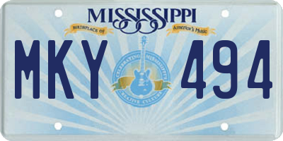 MS license plate MKY494