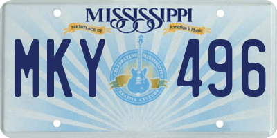 MS license plate MKY496