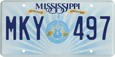 MS license plate MKY497