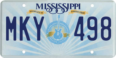 MS license plate MKY498