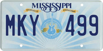 MS license plate MKY499