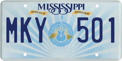 MS license plate MKY501