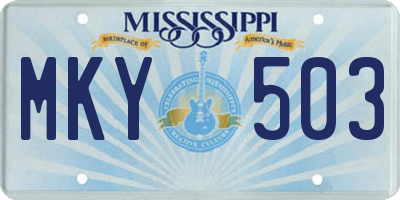 MS license plate MKY503
