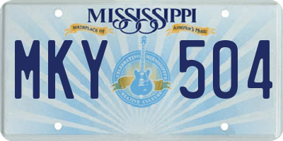 MS license plate MKY504