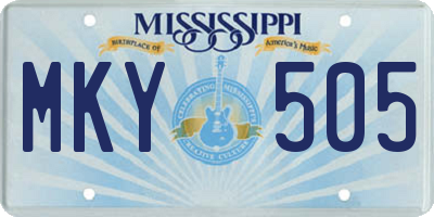MS license plate MKY505