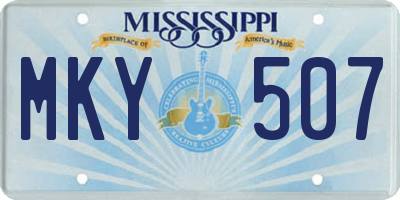MS license plate MKY507