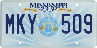 MS license plate MKY509
