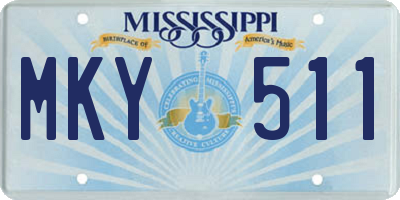 MS license plate MKY511