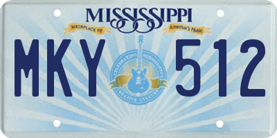 MS license plate MKY512