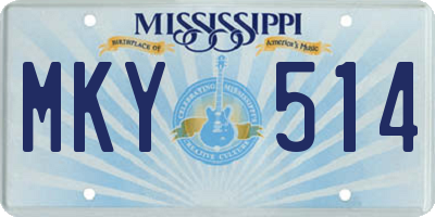 MS license plate MKY514