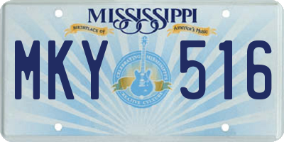 MS license plate MKY516