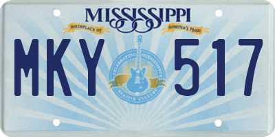 MS license plate MKY517