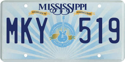 MS license plate MKY519