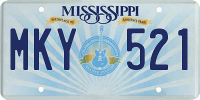 MS license plate MKY521