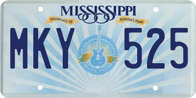 MS license plate MKY525