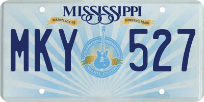 MS license plate MKY527