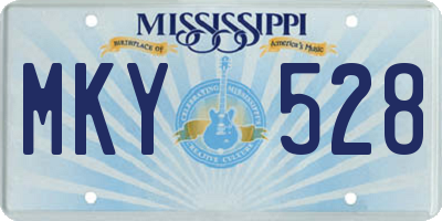 MS license plate MKY528