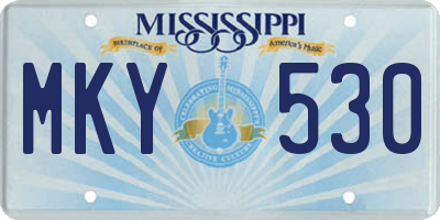 MS license plate MKY530