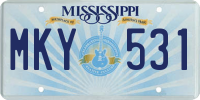 MS license plate MKY531