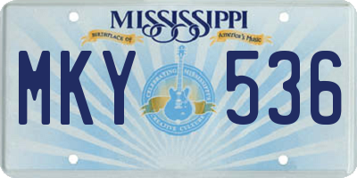 MS license plate MKY536