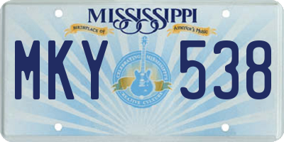 MS license plate MKY538