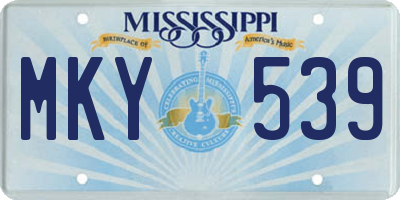 MS license plate MKY539