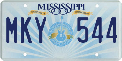 MS license plate MKY544