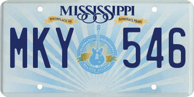 MS license plate MKY546