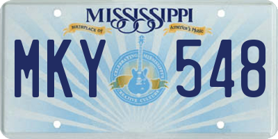 MS license plate MKY548