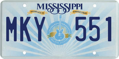 MS license plate MKY551