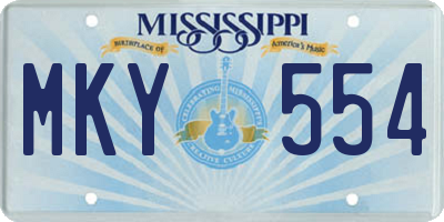MS license plate MKY554