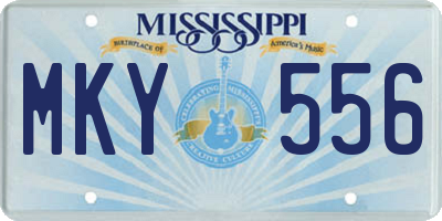 MS license plate MKY556
