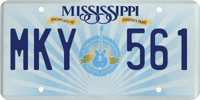 MS license plate MKY561