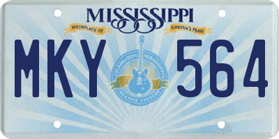 MS license plate MKY564
