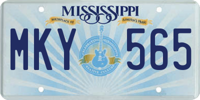 MS license plate MKY565