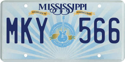 MS license plate MKY566