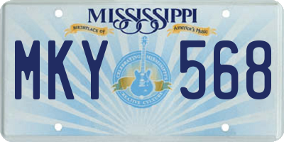 MS license plate MKY568