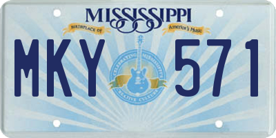 MS license plate MKY571