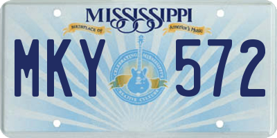 MS license plate MKY572