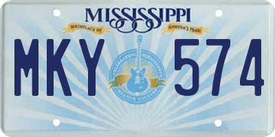 MS license plate MKY574
