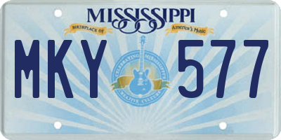 MS license plate MKY577