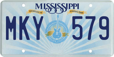MS license plate MKY579