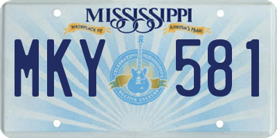 MS license plate MKY581