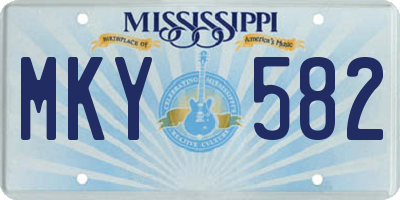 MS license plate MKY582