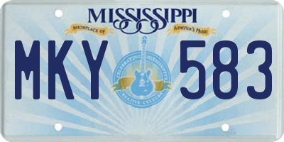 MS license plate MKY583
