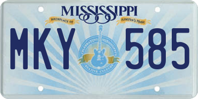 MS license plate MKY585
