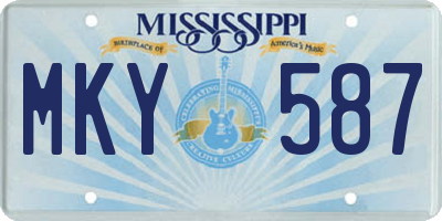 MS license plate MKY587