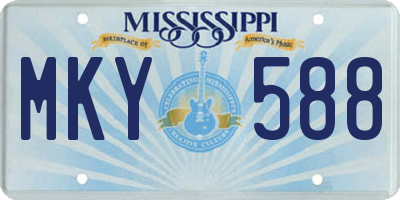 MS license plate MKY588