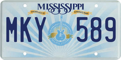 MS license plate MKY589