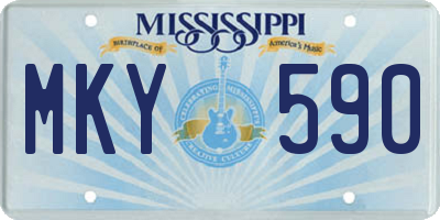 MS license plate MKY590